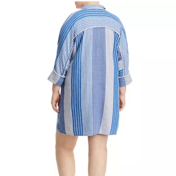 Nic +  Zoe Linen Tunic Striped Dress - 3X - Pockets! - Picture 12 of 12